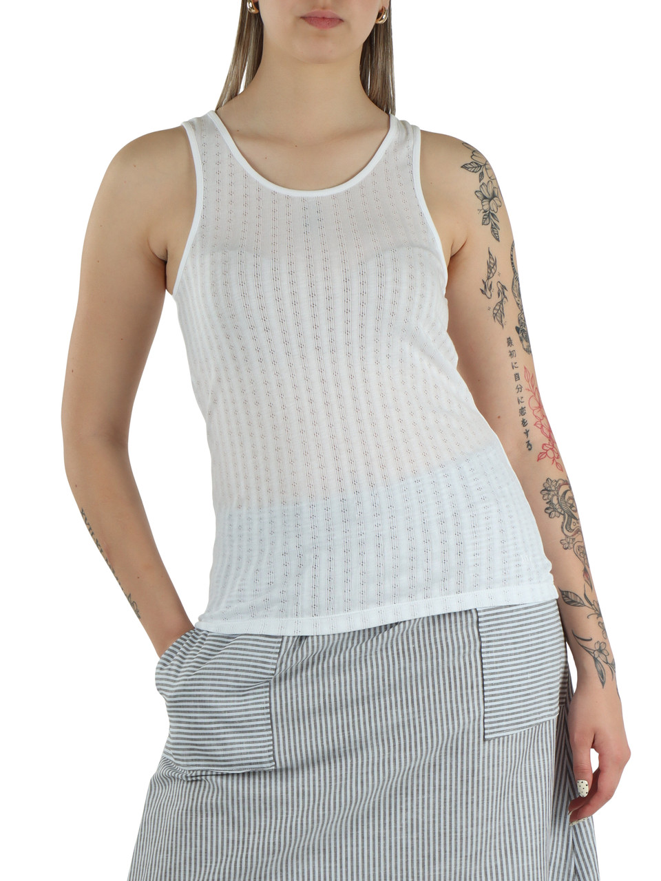 BIANCO | Canotta AFFINE in lyocell e cotone
