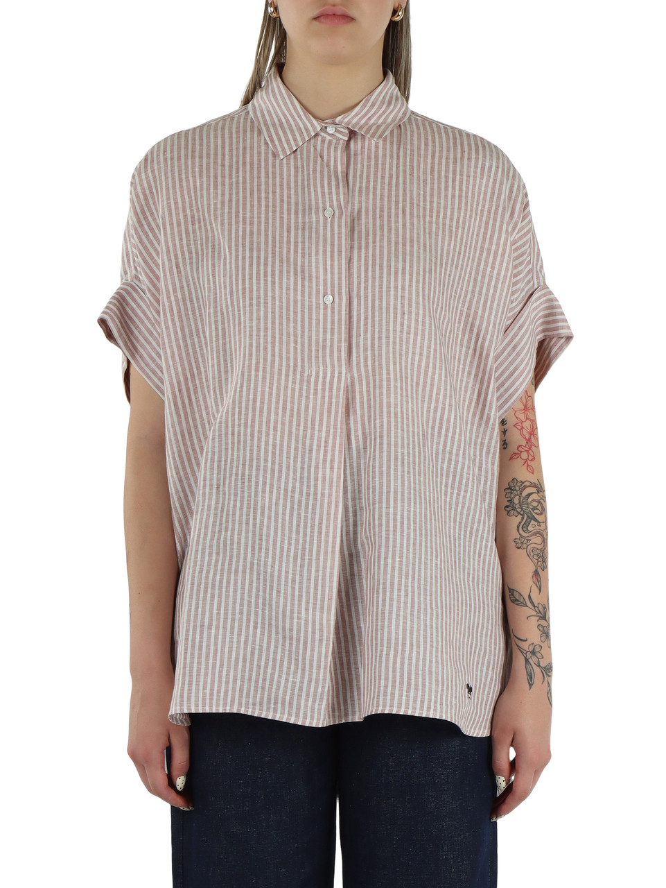 ROSA | Blusa ampia VERVE con collo a camicia