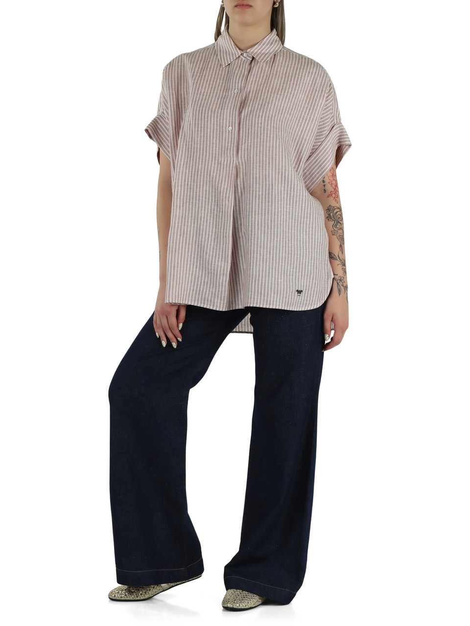 ROSA | Blusa ampia VERVE con collo a camicia