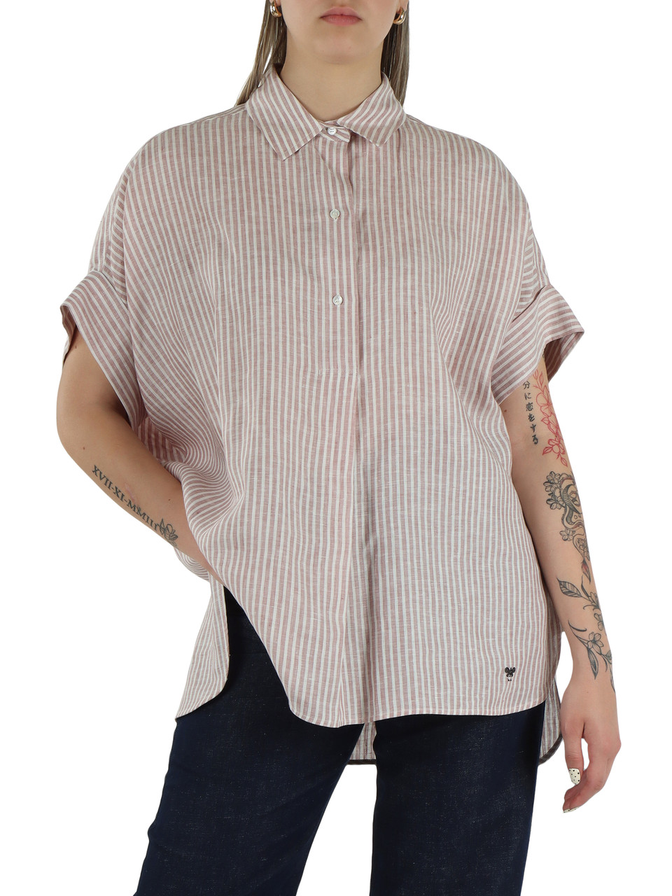 ROSA | Blusa ampia VERVE con collo a camicia