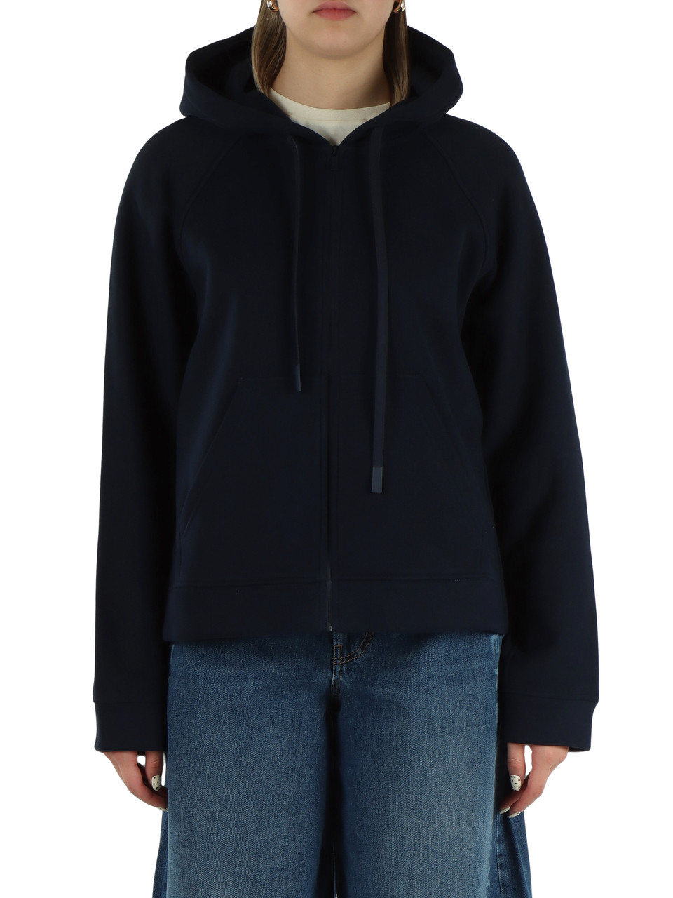 BLU SCURO | Felpa con zip e cappuccio NUVOLE