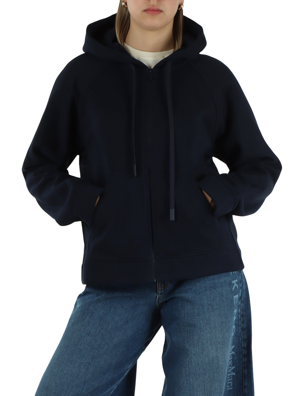 BLU SCURO | Felpa con zip e cappuccio NUVOLE