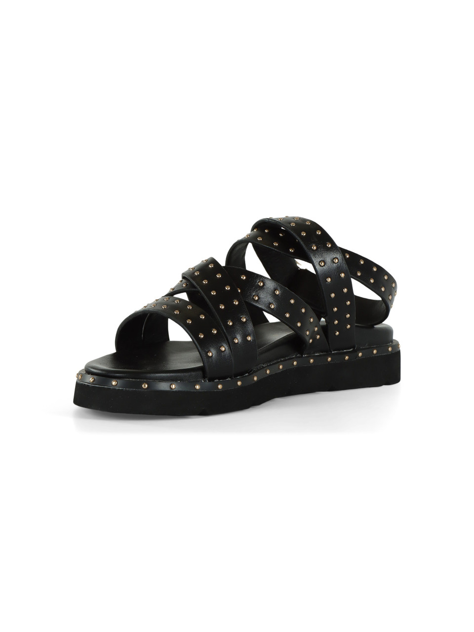 NERO | GIRL: Sandali bassi con micro borchie