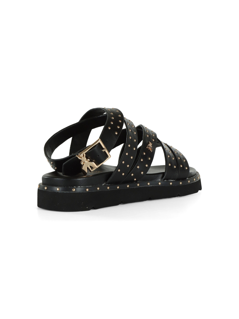 NERO | GIRL: Sandali bassi con micro borchie