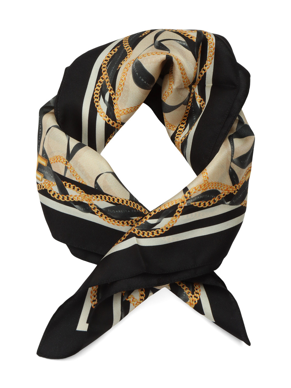 CREMA | Foulard quadrato in twill di seta con stampa all over