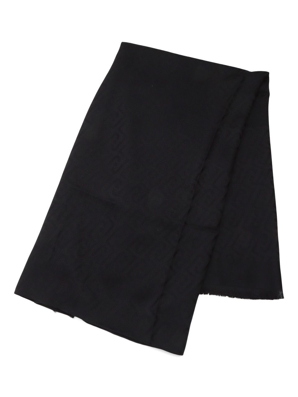 NERO | Foulard in viscosa con logo jacquard