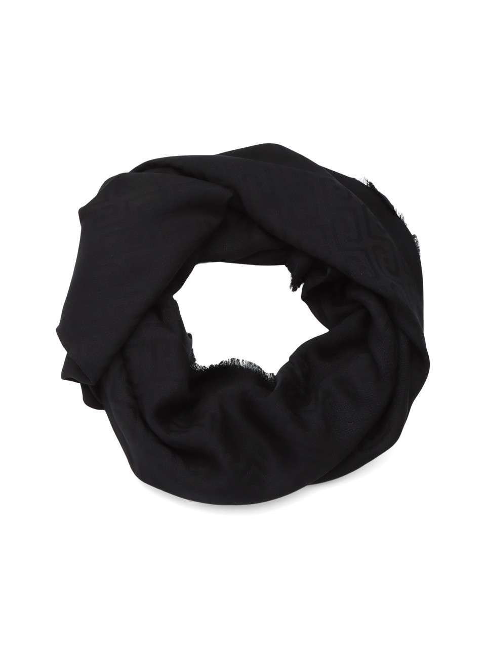 NERO | Foulard in viscosa con logo jacquard