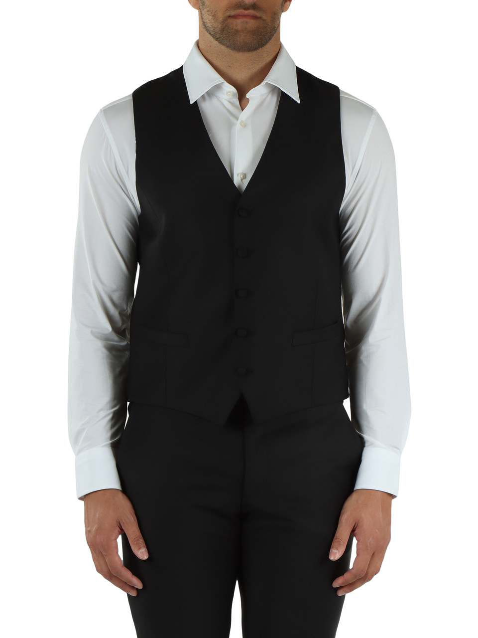 NERO | Gilet in misto lana vergine LAMBERT Ceremony