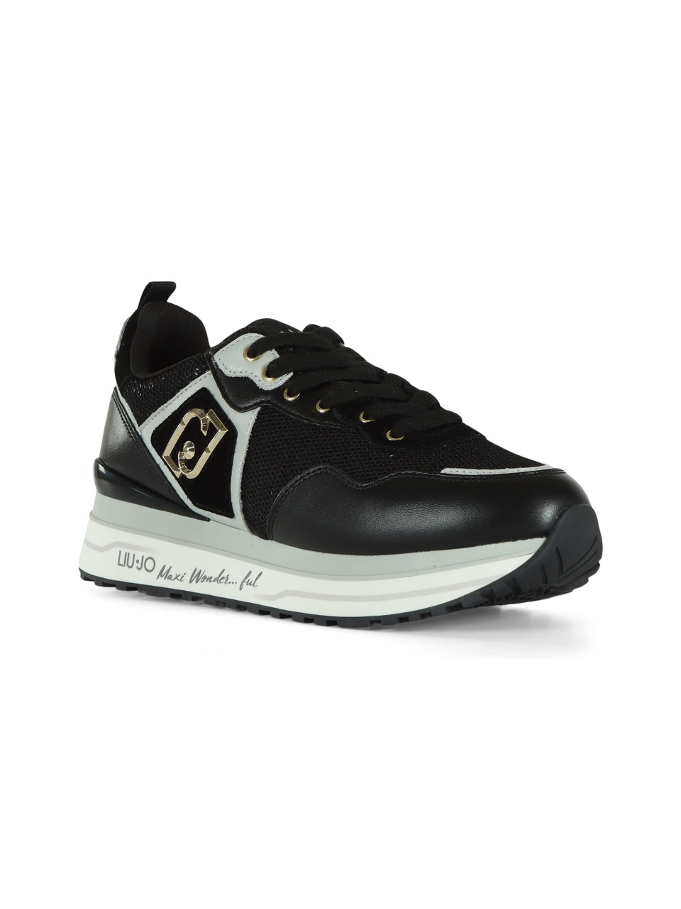 NERO | Sneakers in pelle e tessuto LIU JO MAXI WONDER 01