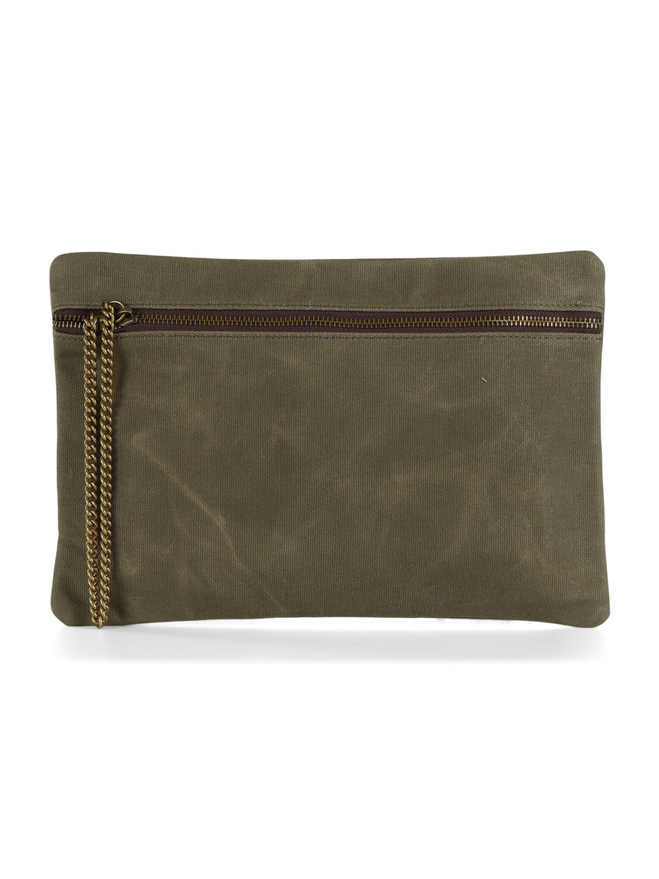 VERDE MILITARE | Pochette in canvas effetto vintage