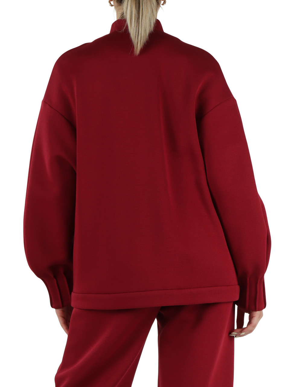 ROSSO SCURO | Felpa aperta in misto cotone ACETO