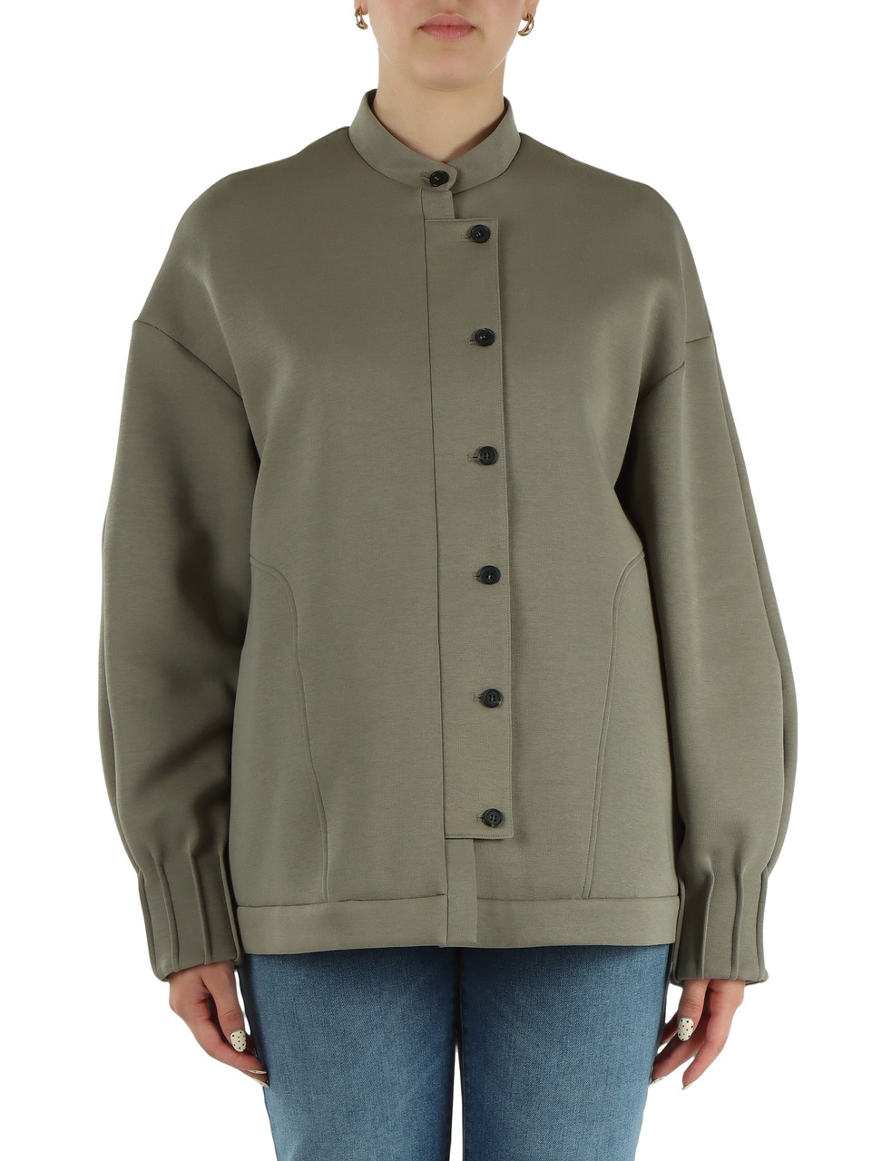 GRÜN | Offene Sweatjacke aus Baumwollmischung ACETO