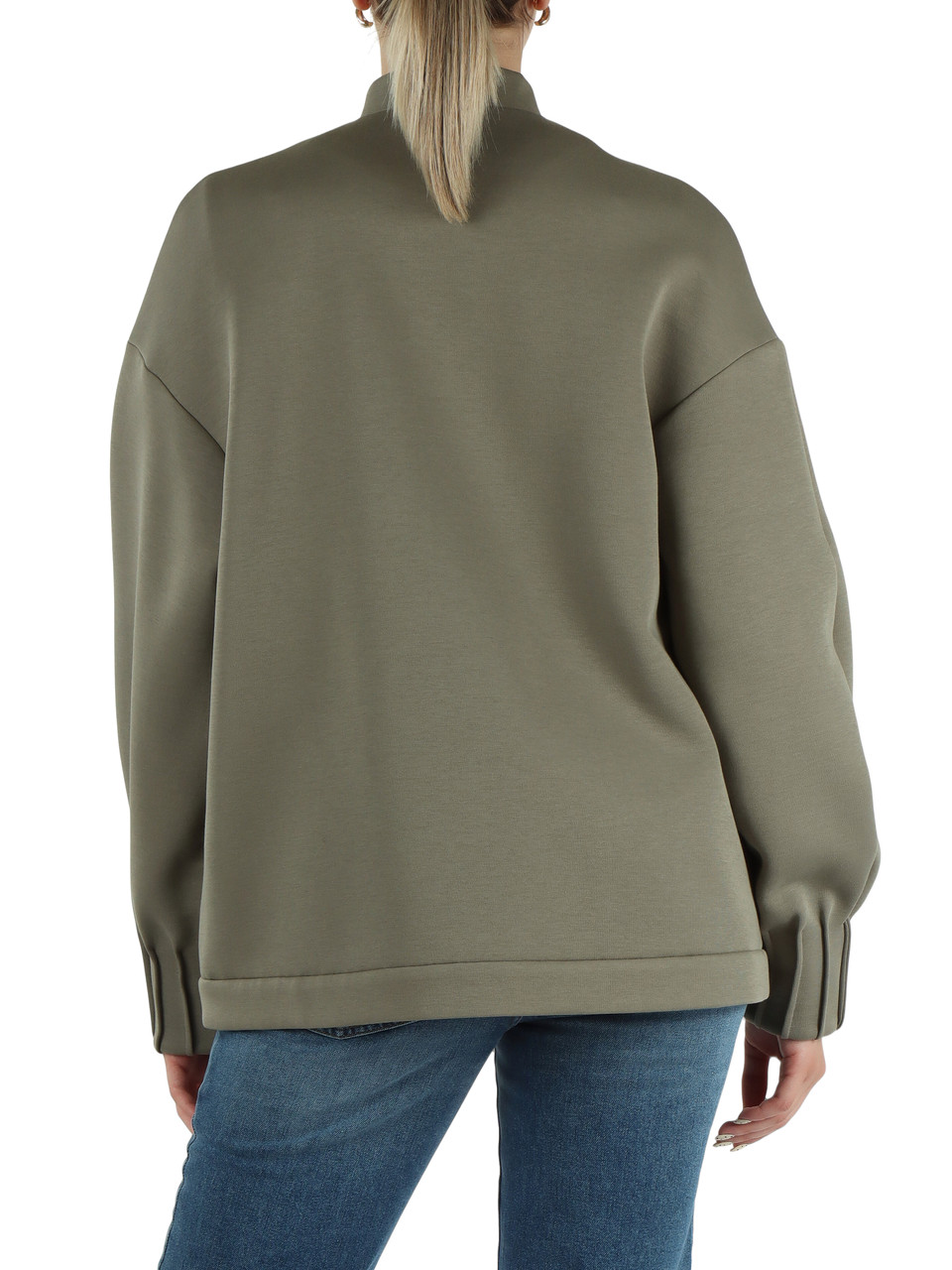 GRÜN | Offene Sweatjacke aus Baumwollmischung ACETO
