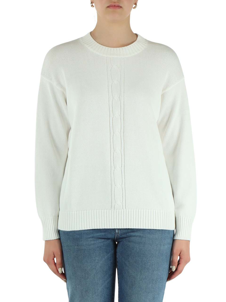 BIANCO | Maglia girocollo in cotone BERMUDA