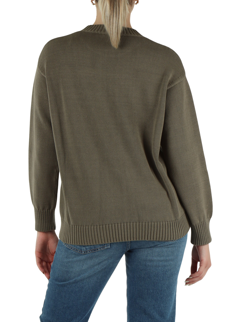VERDE MILITARE | Maglia girocollo in cotone BERMUDA