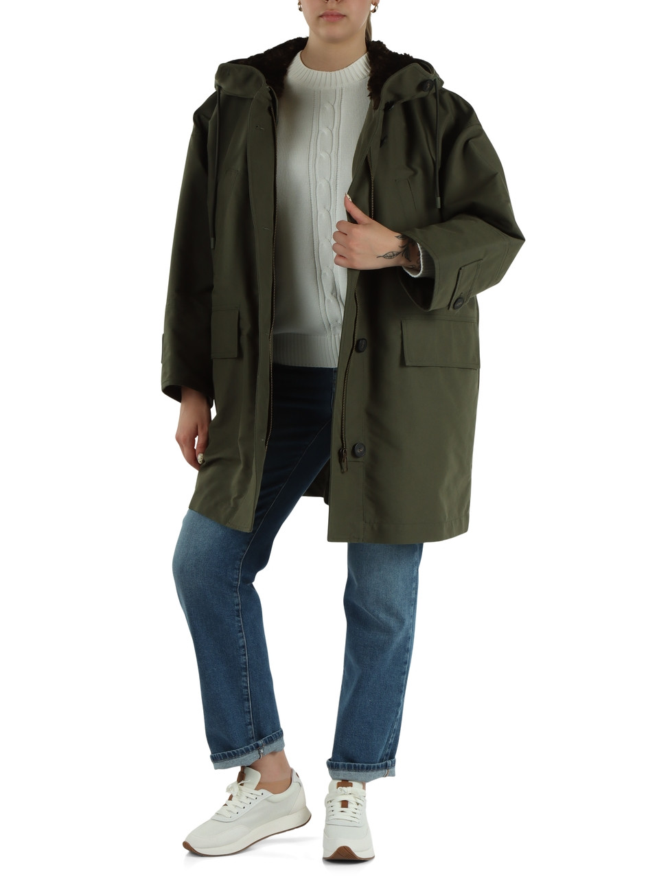 VERDE | Parka in canvas antigoccia GATTI con gilet interno rimovibile ed indossabile