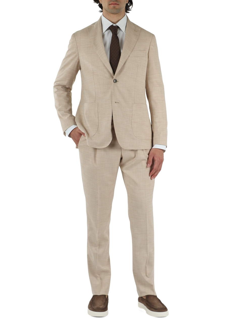 BEIGE | Zweiteiliger Anzug aus Viskosemischung Drop 7