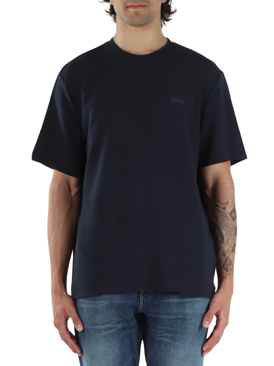 BLU | T-shirt in modal con lavorazione a costine
