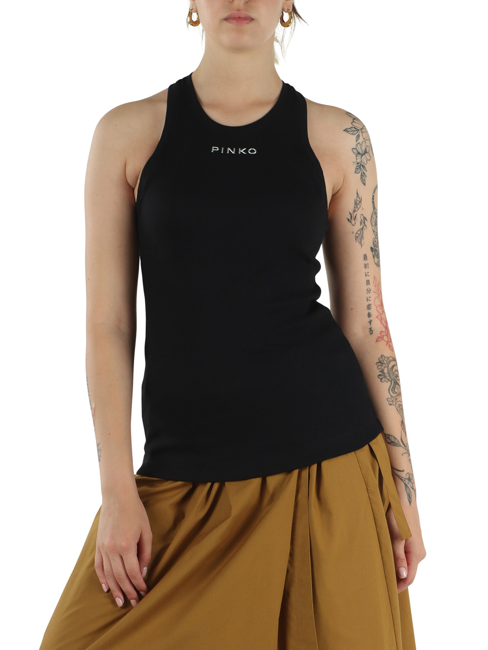 NERO | Canotta a costine DISTINTO in cotone stretch