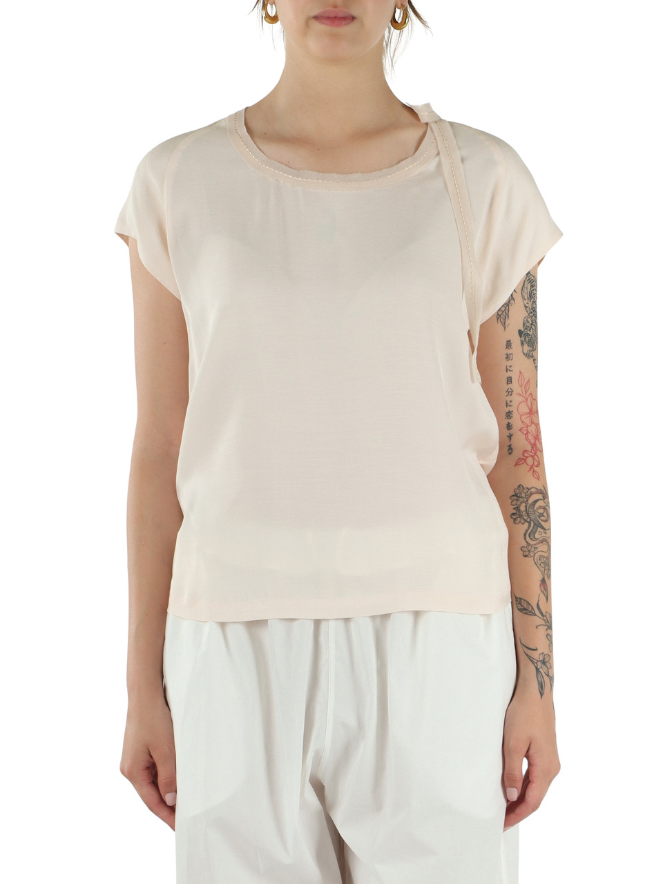 ROSA CHIARO | Blusa in twill lavato BERTHA