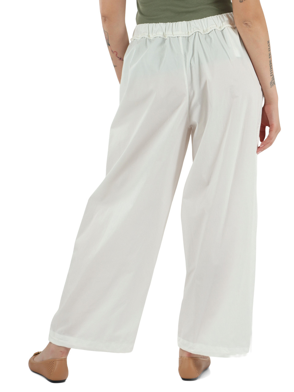 BIANCO | Pantalone OGLIASTRA in popeline di cotone