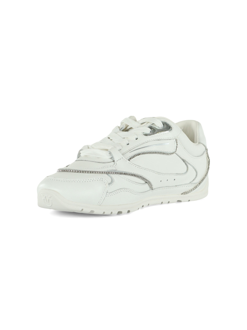BIANCO | Sneakers in pelle YULIA 04 con strass