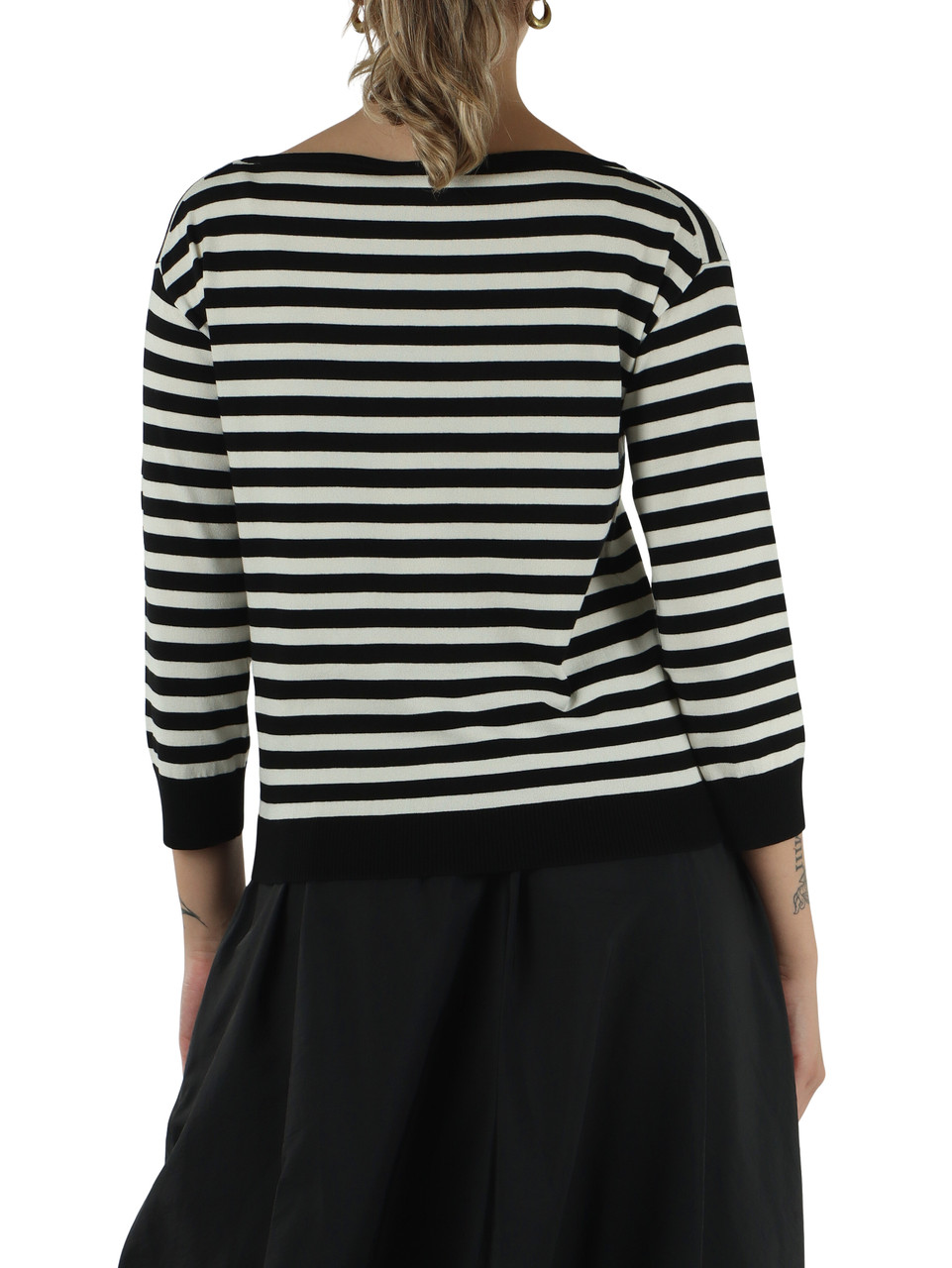 BIANCO/NERO | Maglia in misto viscosa STECCA