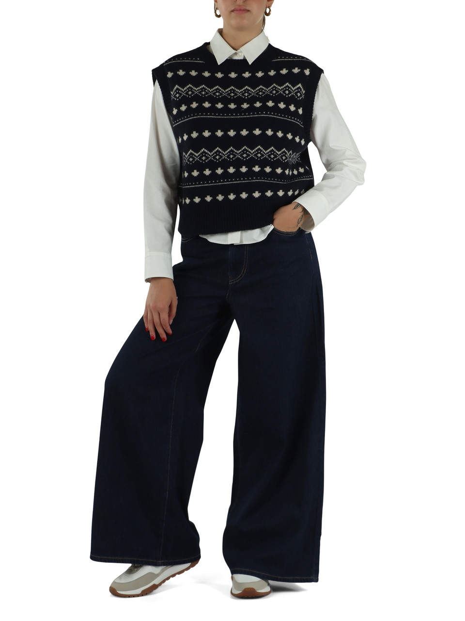 BLU | Gilet boxy fit in lana vergine SAVANA