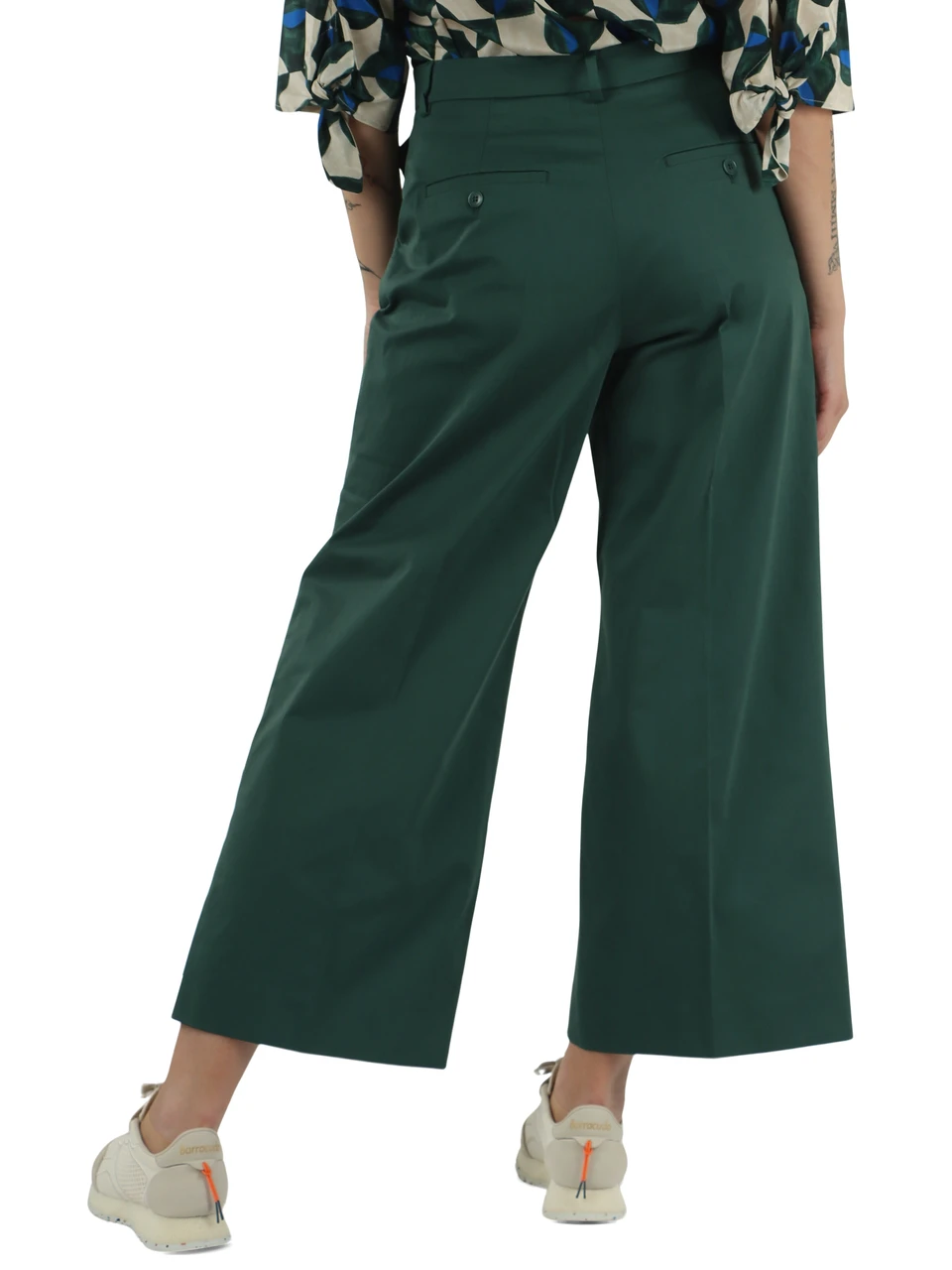 VERDE | Pantalone cropped URIAL in cotone stretch