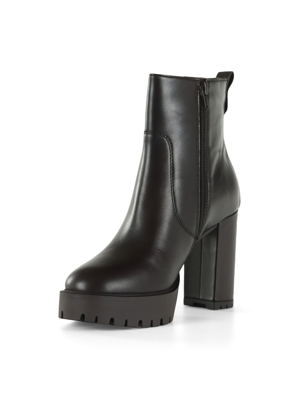 MARRONE | Stivaletti in pelle CLARA 01 con interno in pelliccia
