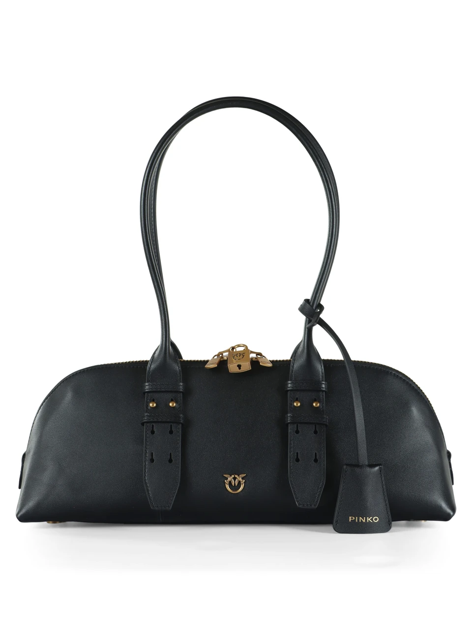 NERO | Borsa a spalla in pelle BOWLING HORIZONTAL BIG