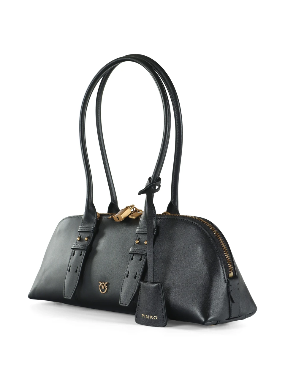 NERO | Borsa a spalla in pelle BOWLING HORIZONTAL BIG