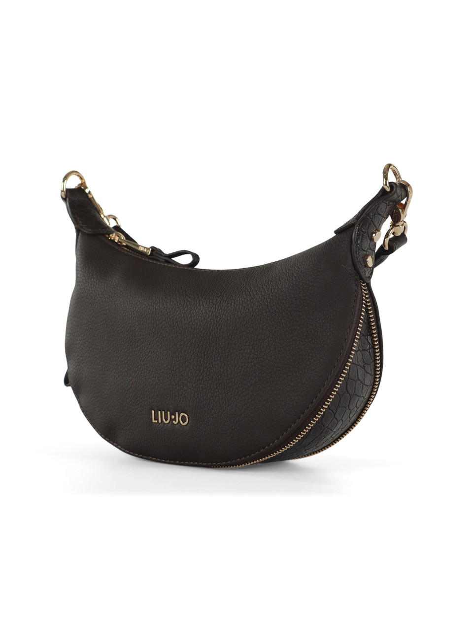 MARRONE | Borsa hobo effetto martellato KALISKA Small