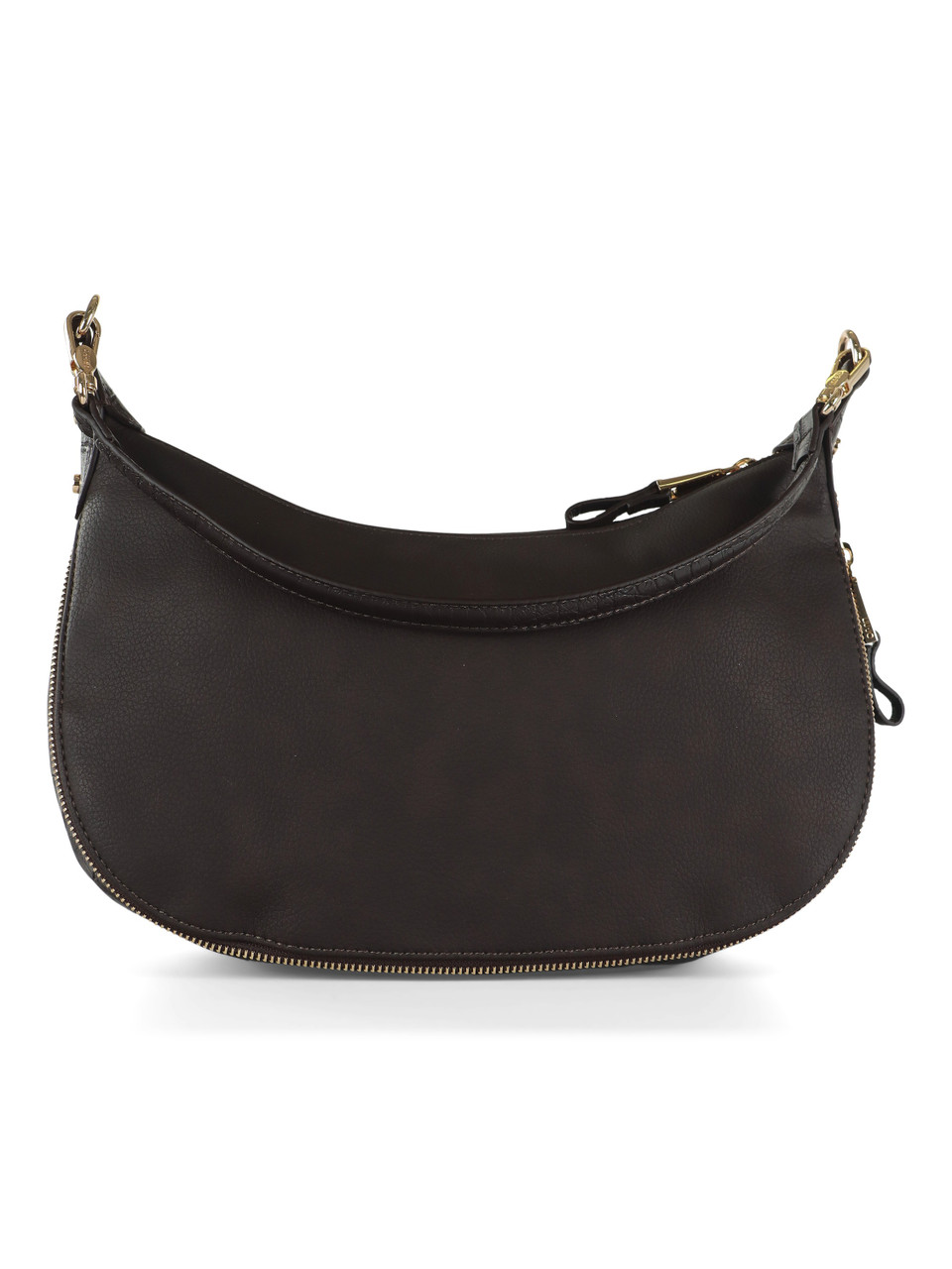 MARRONE | Borsa hobo effetto martellato KALISKA Medium