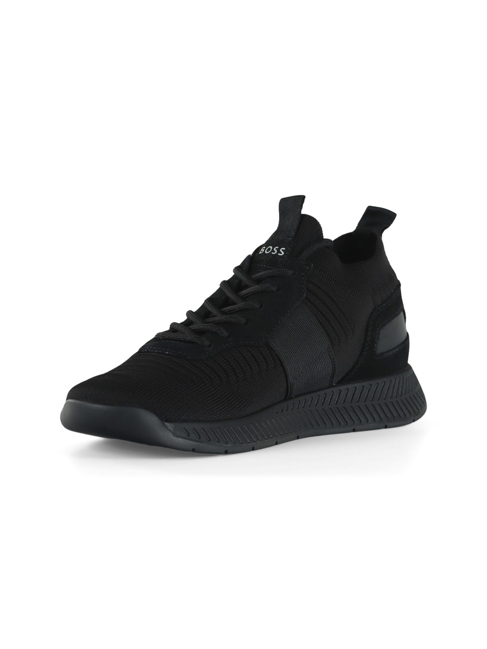 NERO | Sneakers in pelle e tessuto stretch TITANIUM RUNN