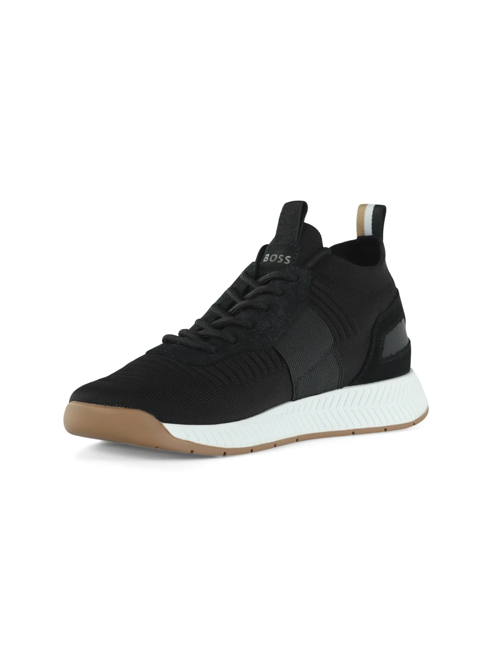 BIANCO/NERO | Sneakers in pelle e tessuto stretch TITANIUM RUNN