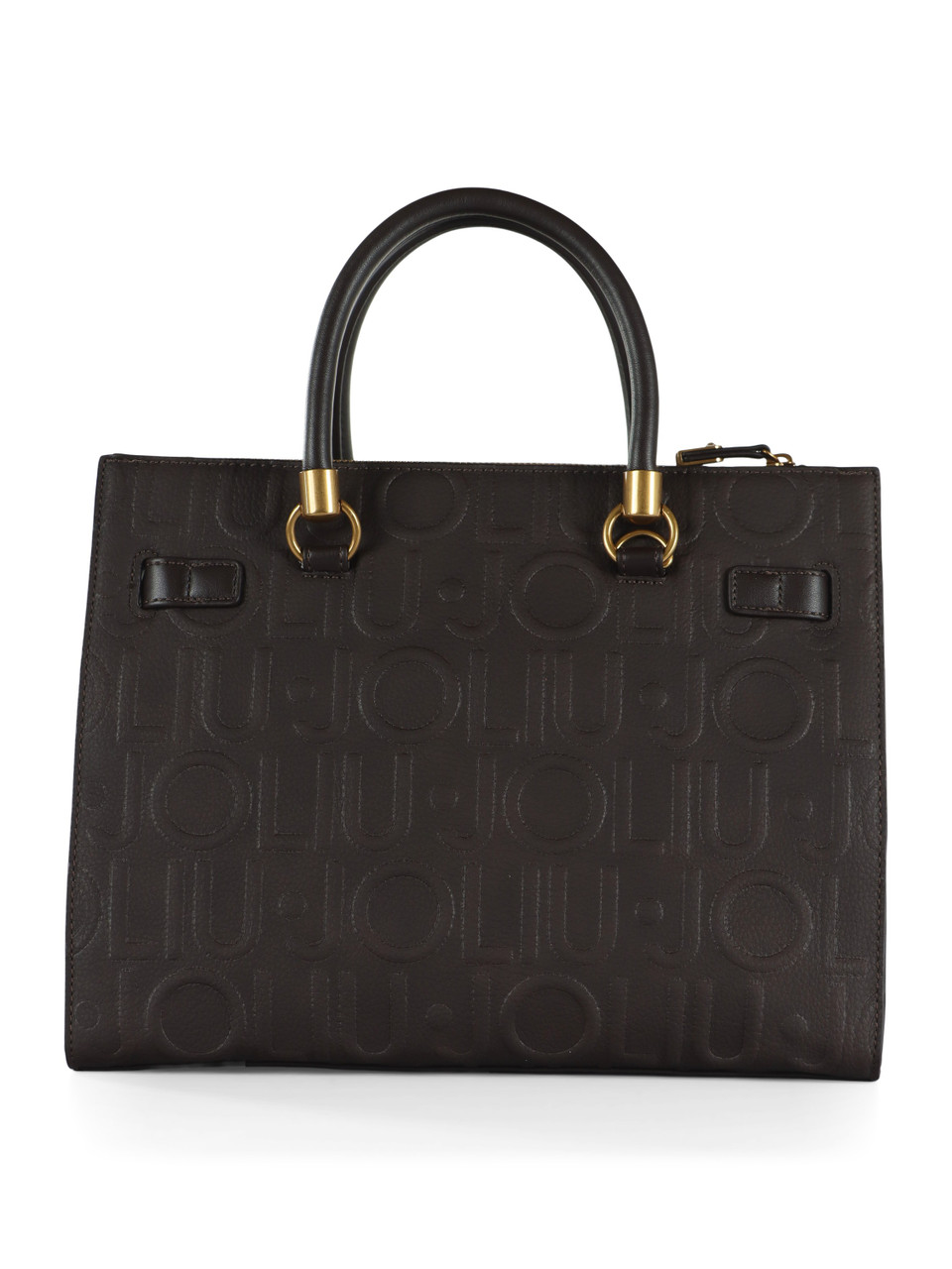 MARRONE | Borsa a mano MANH Medium con logo impresso