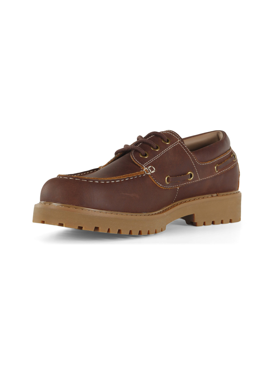MARRONE | Stringata in pelle LANDER 01