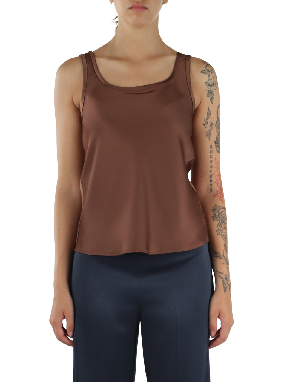 MARRONE | MONOCHROME: Top in satin RIO