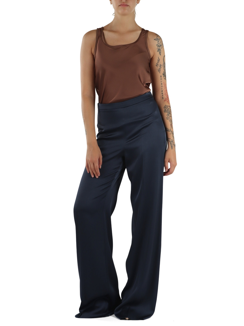MARRONE | MONOCHROME: Top in satin RIO