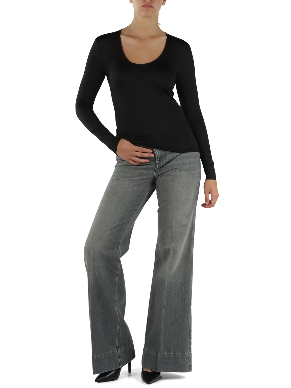 NERO | SPORT: T-shirt manica lunga in viscosa stretch RIBES