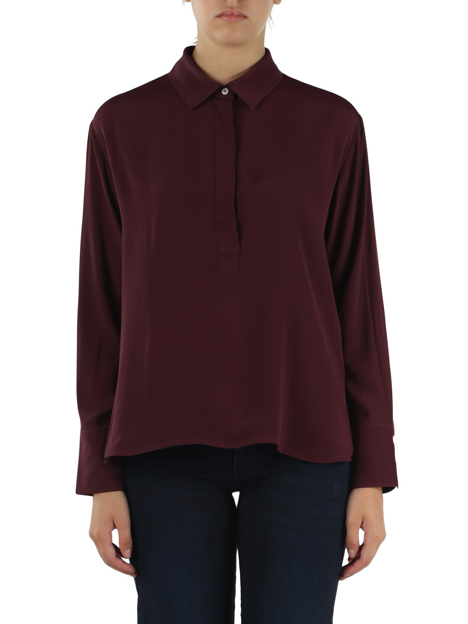 BORDEAUX | Blusa in misto seta BISSO