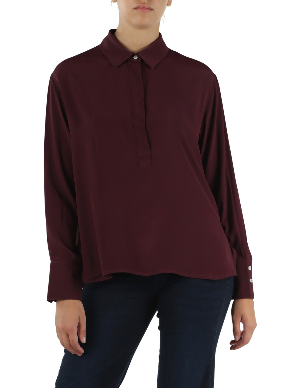 BORDEAUX | Blusa in misto seta BISSO