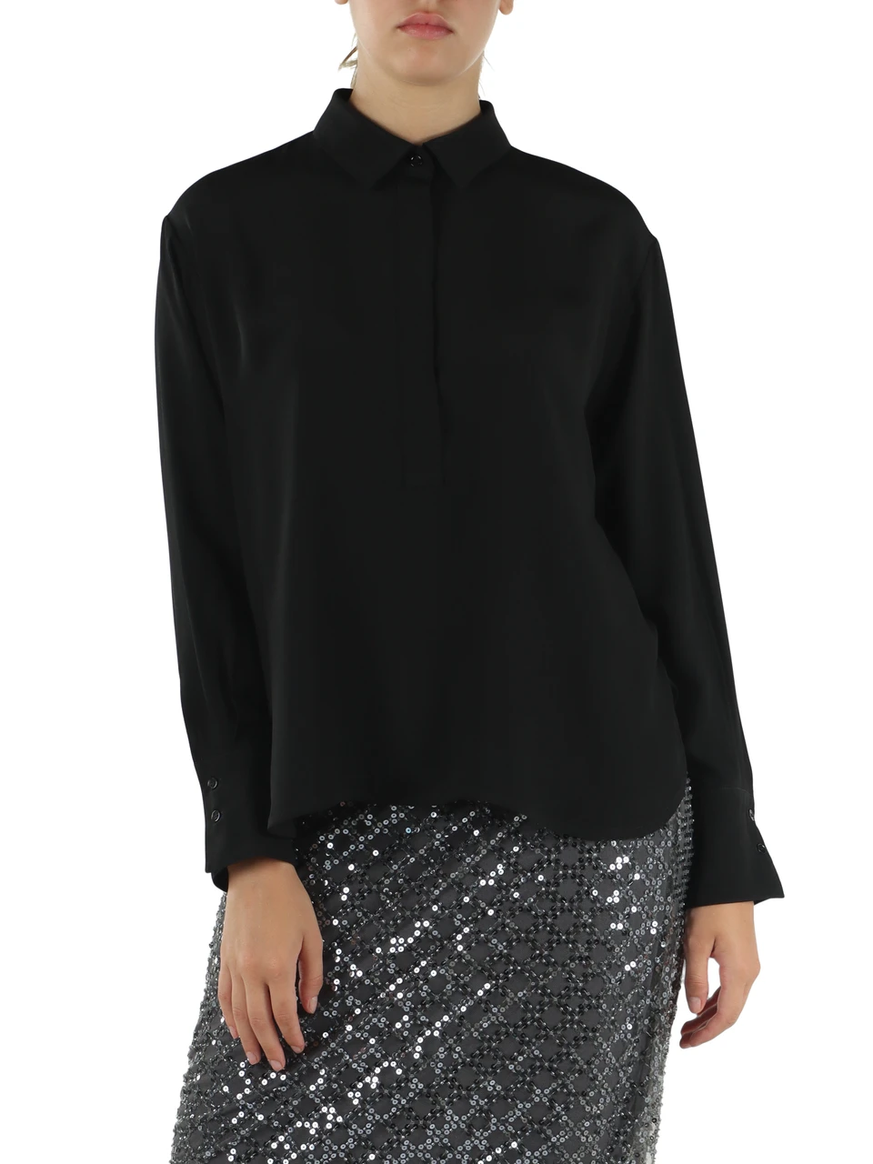 NERO | Blusa in misto seta BISSO