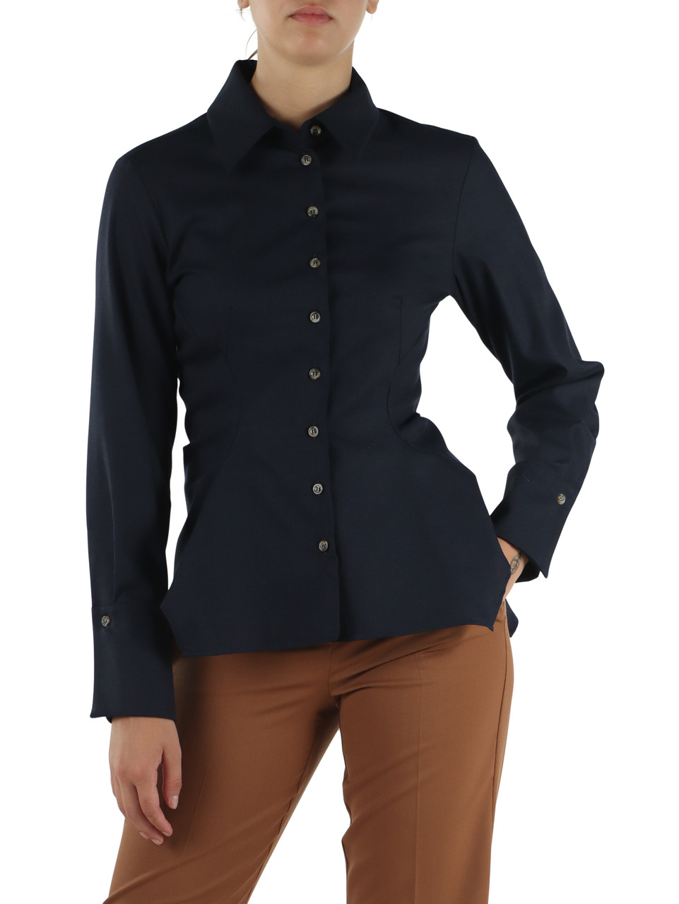 BLU | Camicia in misto lana vergine e viscosa GOCCE