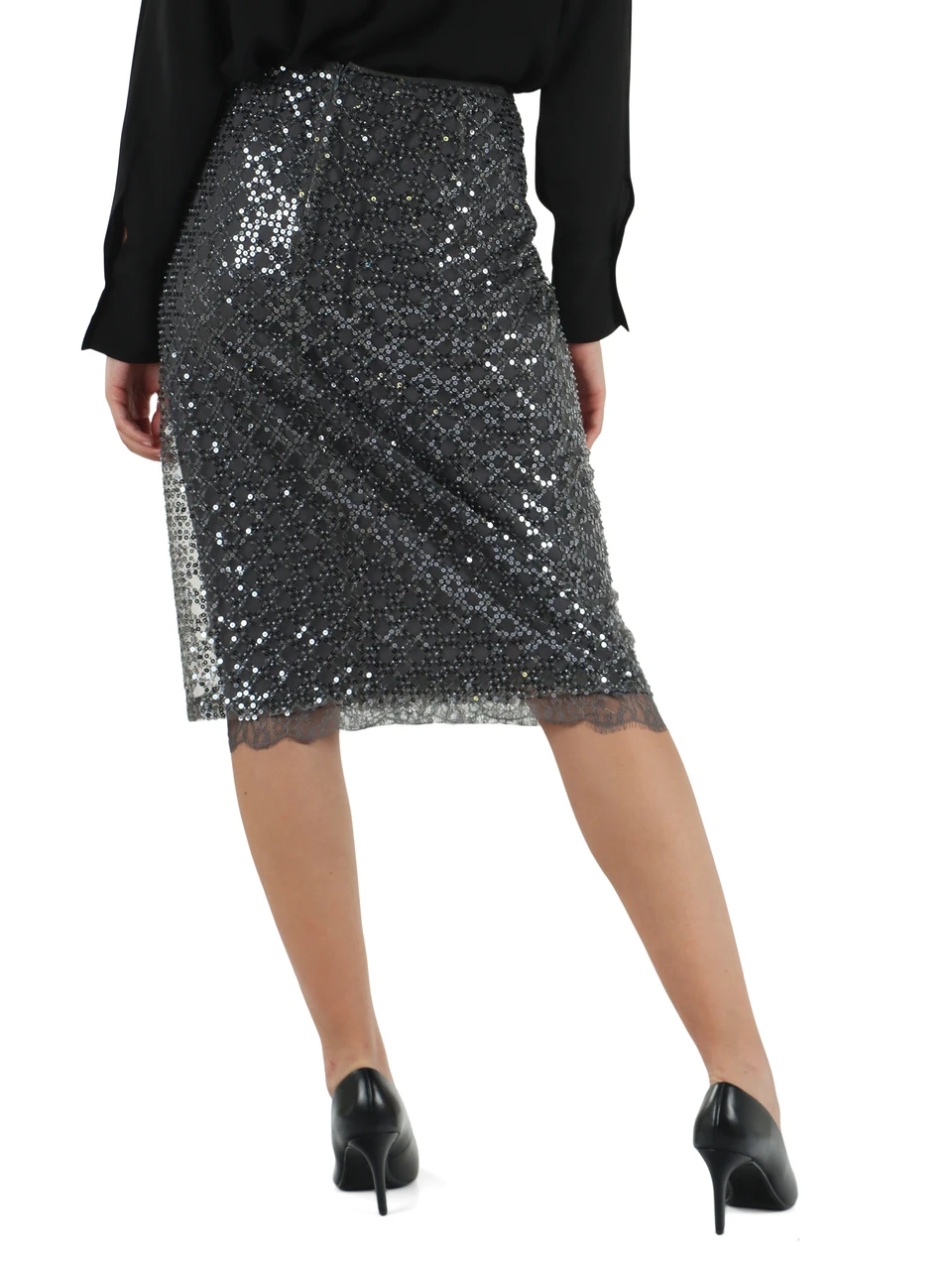 GRIGIO | SPORT: Gonna in tulle AGEVOLE con paillettes e perline