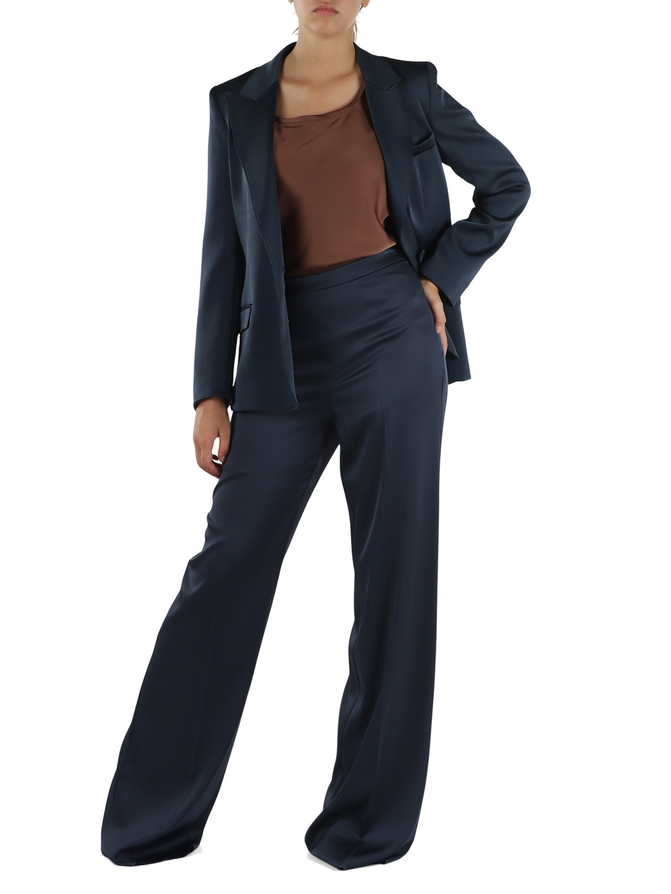 BLU | Pantalone gamba larga PESI in satin