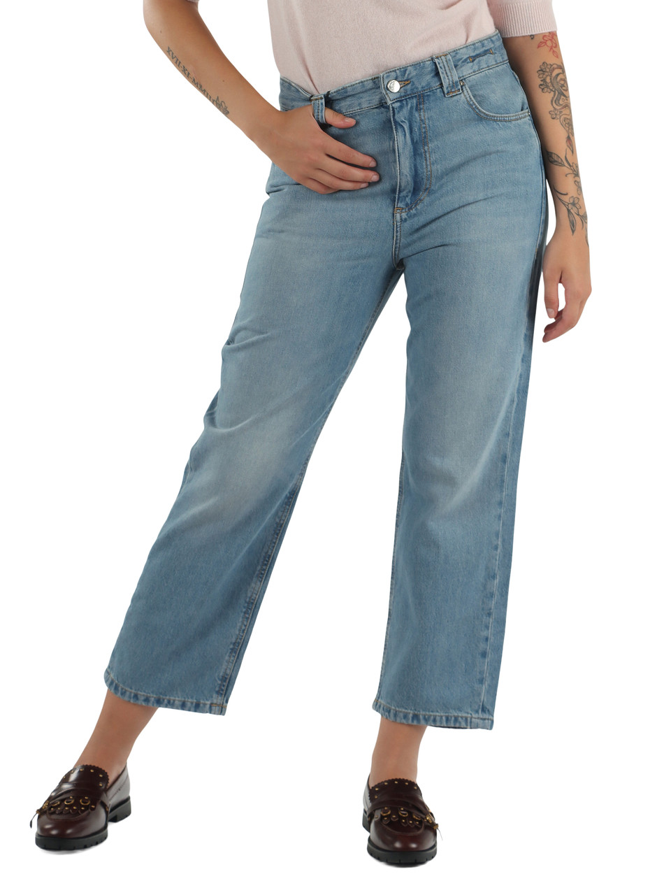 BLU CHIARO | SPORT: Pantalone cinque tasche in denim Candiani TOMBOY
