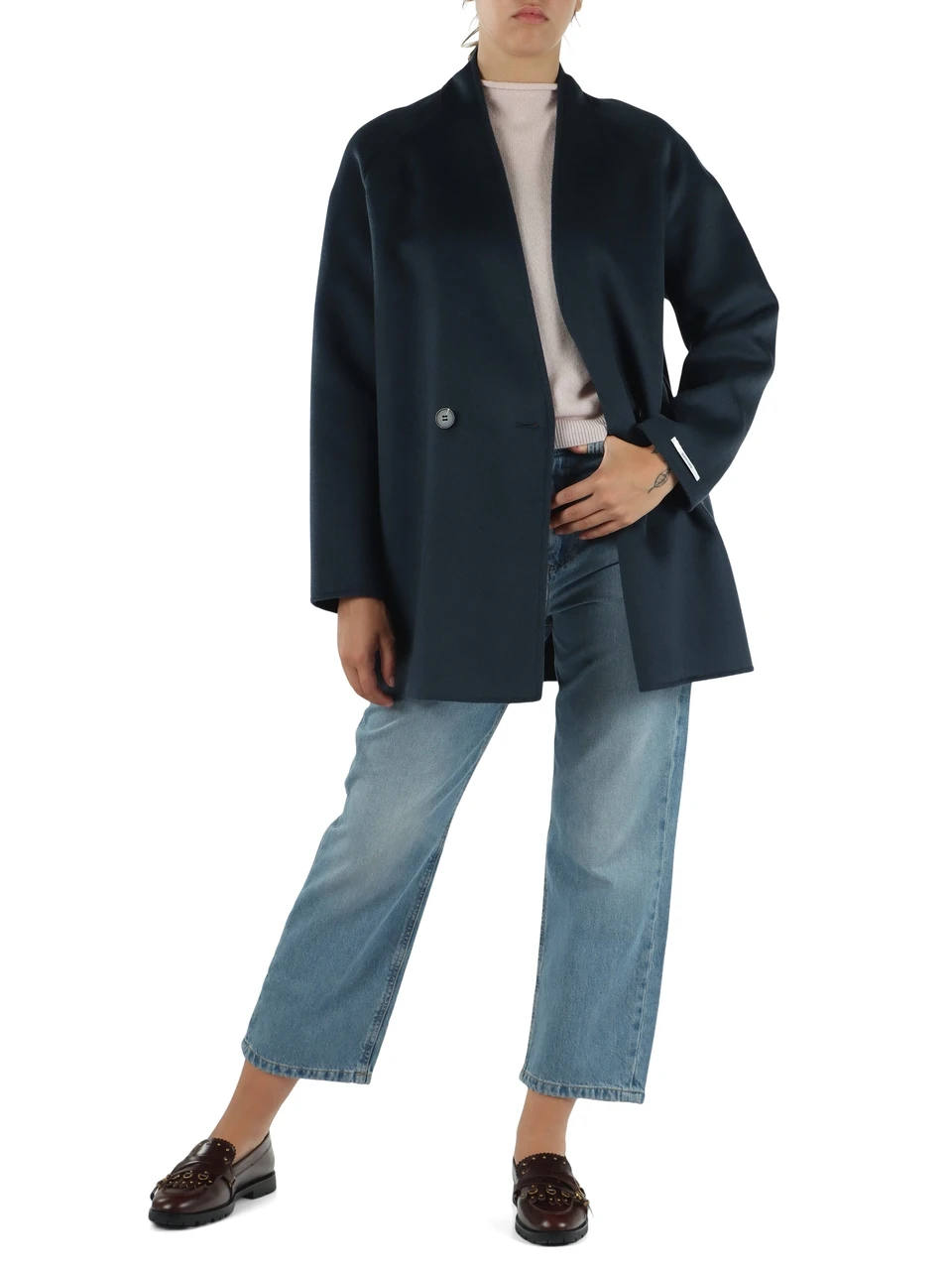 BLU | Cappotto in double di lana vergine VETRO