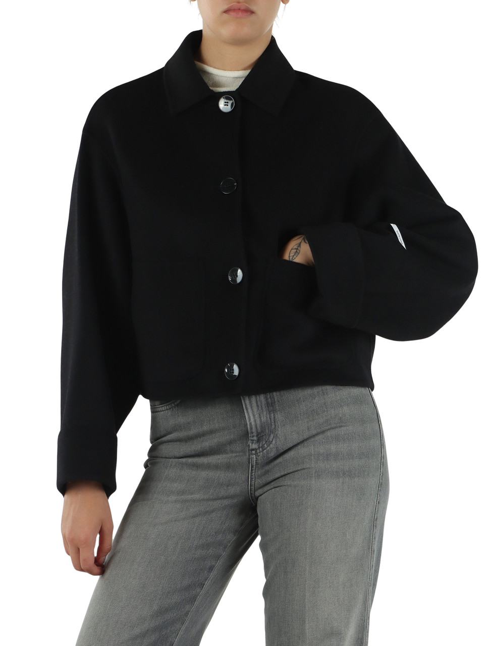 NERO | Cappotto corto in lana vergine TEMPIO